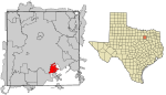 Dallas County Texas Incorporated Areas Hutchins highighted